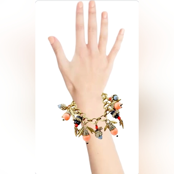 Boho multicolor Crystal charm bracelet with adjustable chain BOGO - Picture 5 of 11